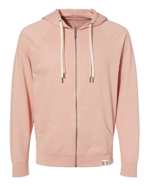 signature unisex full-zip lightweight terry hoodie